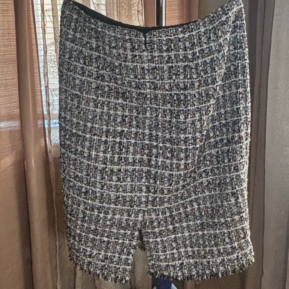 Winter tweed black cream and gold skirt set